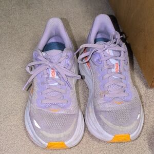 Hoka Women's Lavender and Orange Sneakers